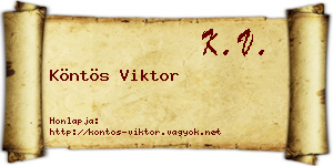 Köntös Viktor névjegykártya